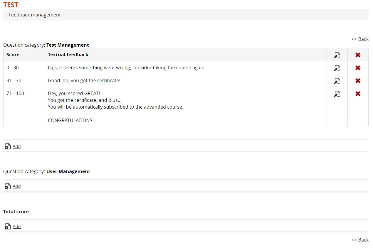 loman test feedback manage